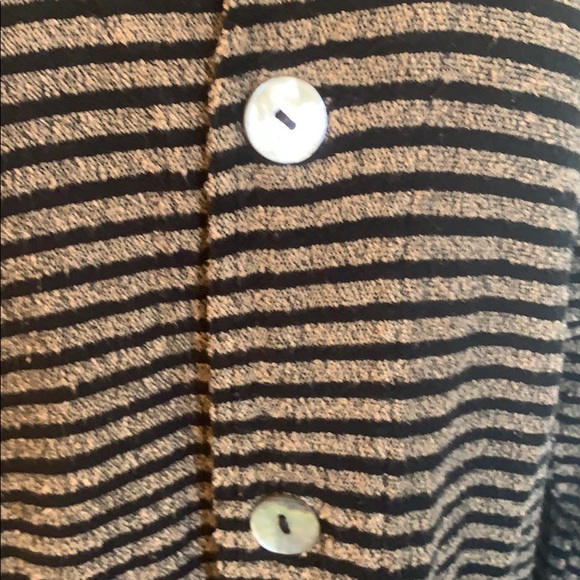 CHICOS DESIGN Striped Jacket Top tan & black - Picture 4 of 8